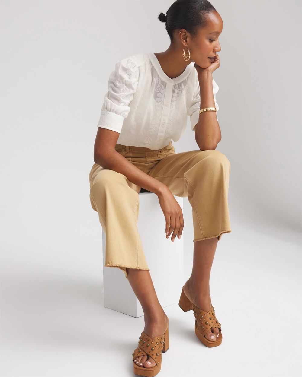 Chiffon Puff Sleeve Shirt