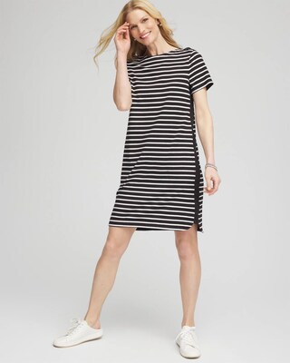 Zenergy® UPF Lace-Up Stripe Dress click to view larger image.