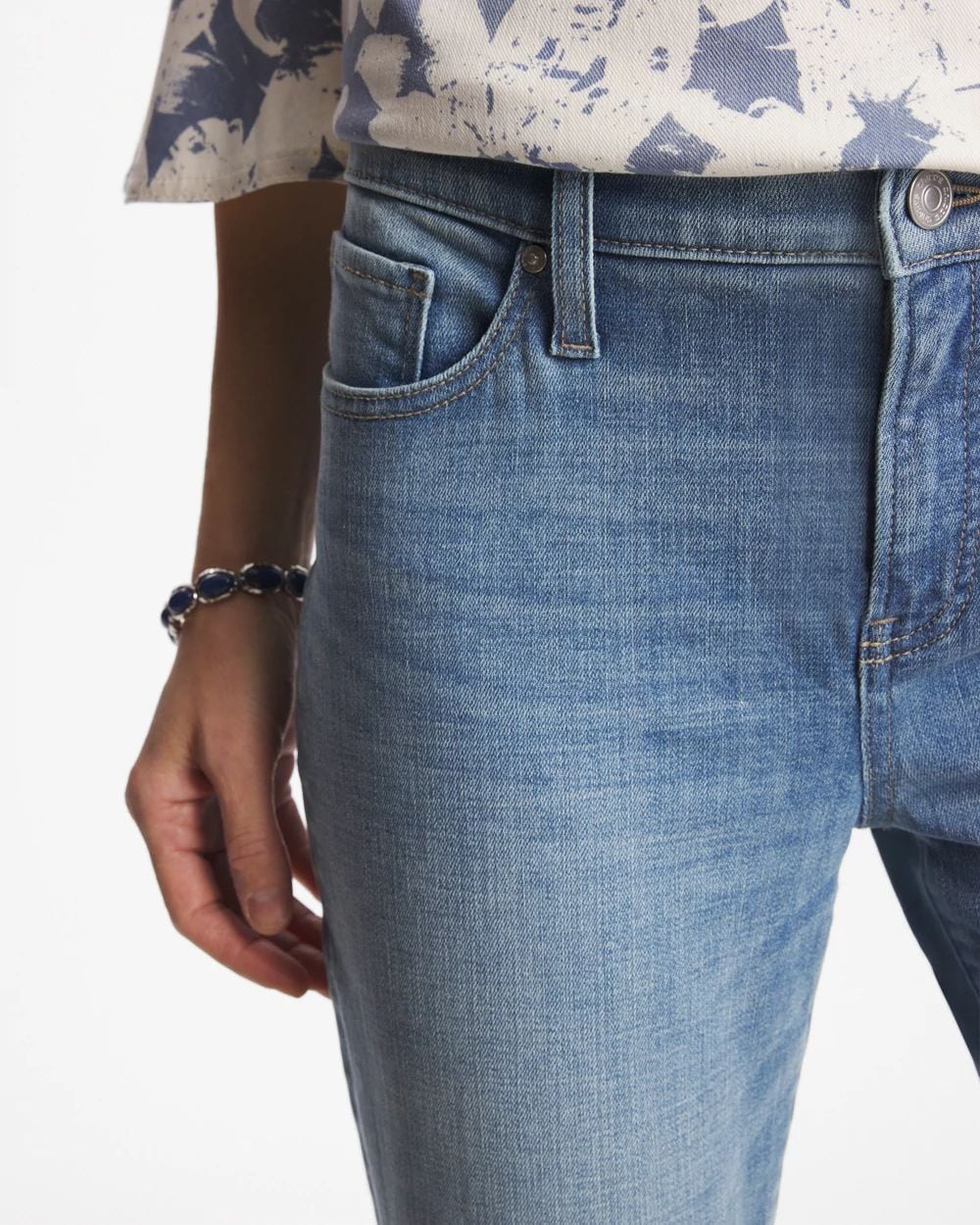 Girlfriend Cropped Flared Jeans click to view larger image.