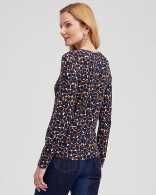 Abstract Print Ribbed Layering Tee