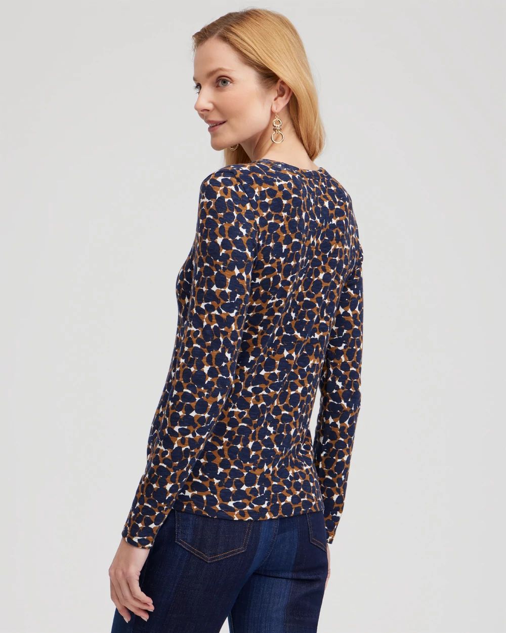 Abstract Print Ribbed Layering Tee
