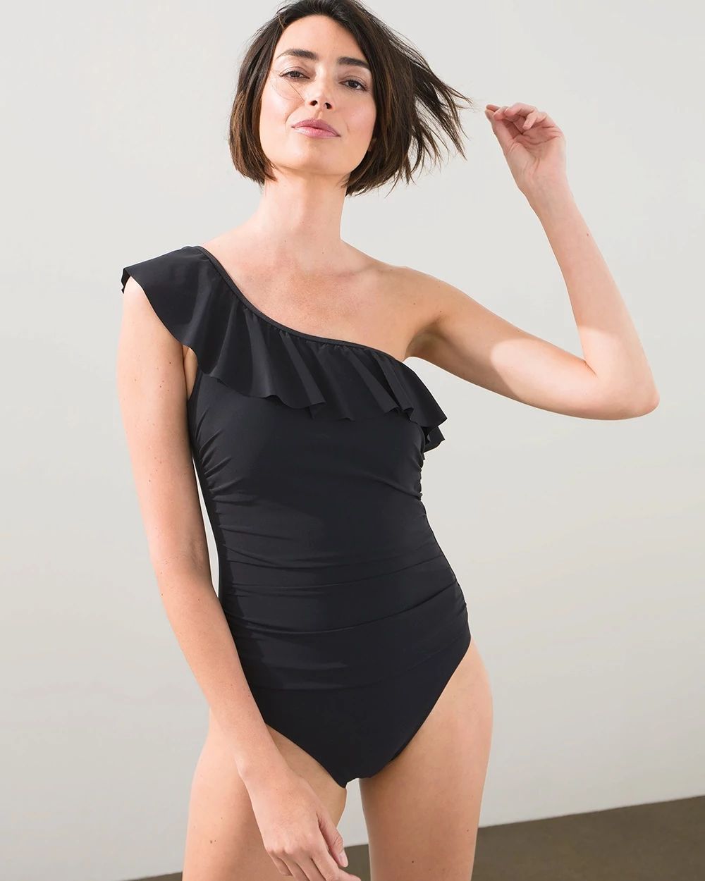 Ruffled One-Shoulder Swimsuit