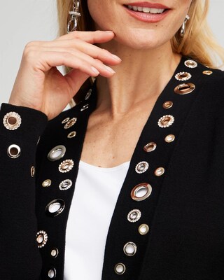 Mixed Metal Grommet Cardigan