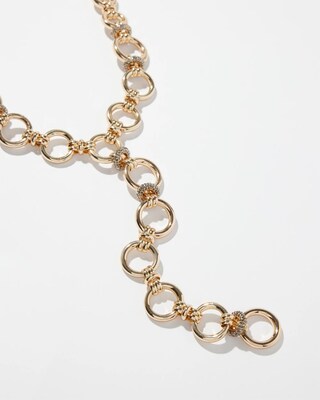 Gold Tone Links Y-necklace