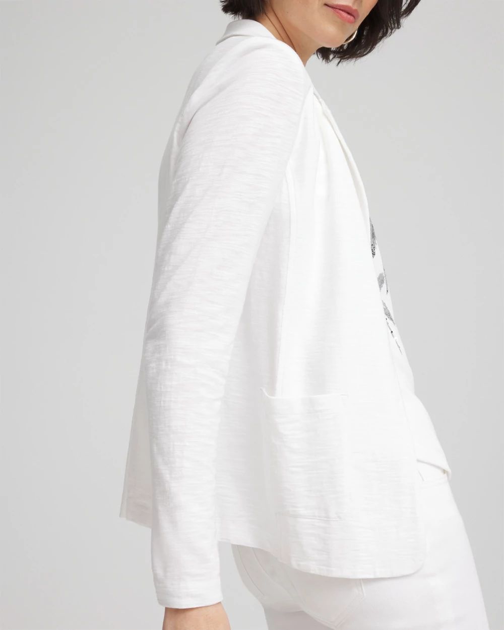 Knit Cotton Blend Blazer