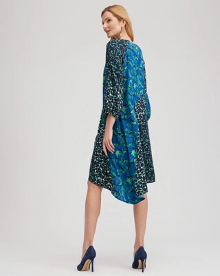 Twill Asymmetrical Midi Dress