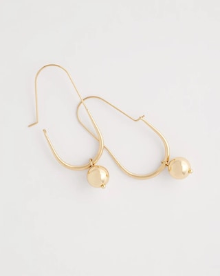 Goldtone Bead Threader Earrings click to view larger image.