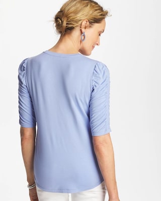 Ruched Sleeve Knit Tee click to view larger image.