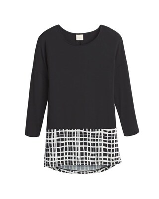 Plaid Color block Top
