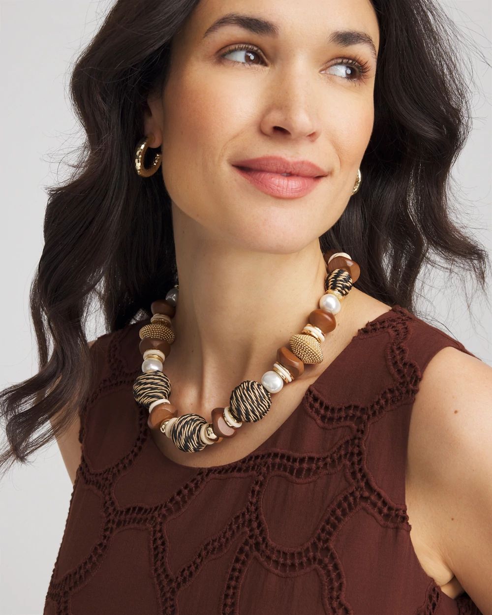 Mixed-Media Short Beaded Necklace