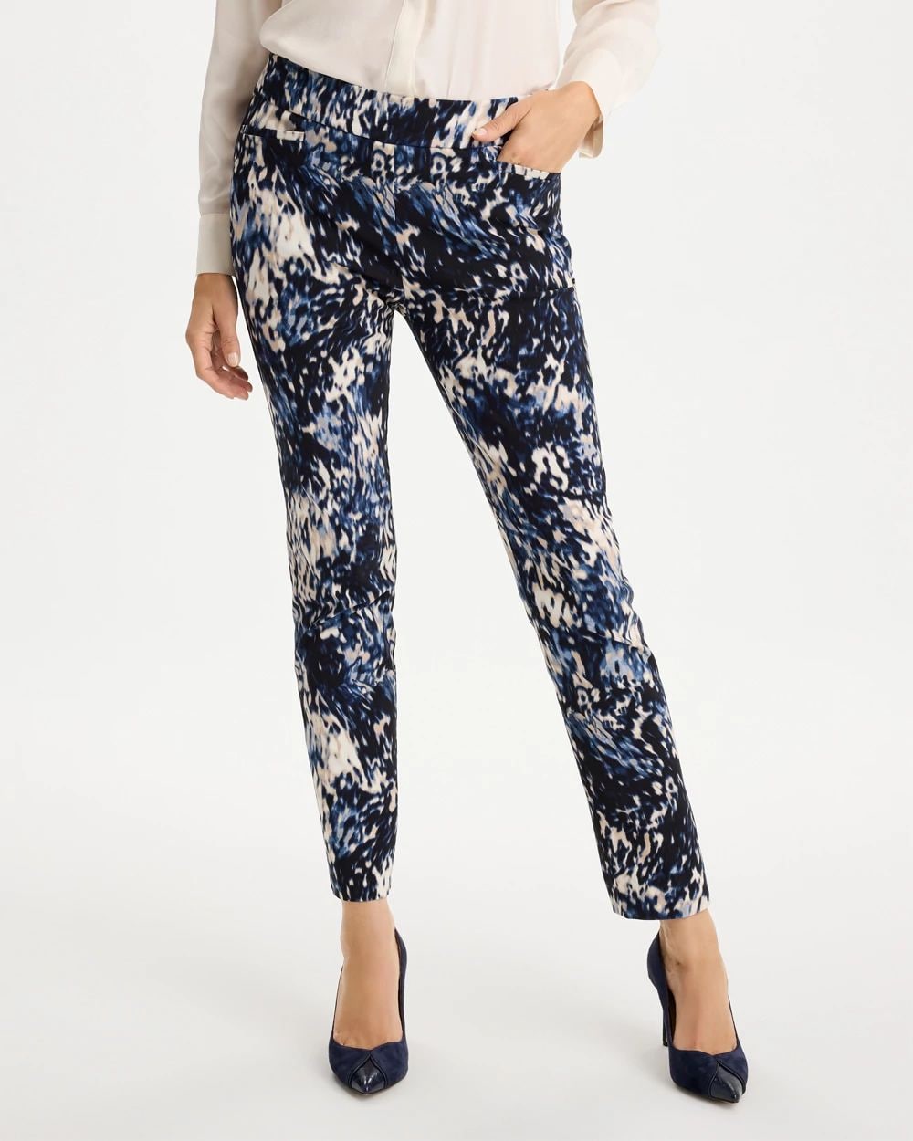 Brigitte™ Slim Swirled Pull-On Ankle Pants click to view larger image.