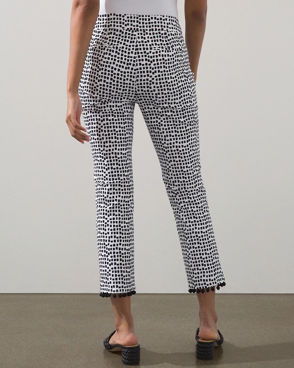 Brigitte Square Dot Fringe Hem Crops