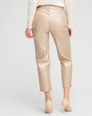 Coated High Rise Straight Crops