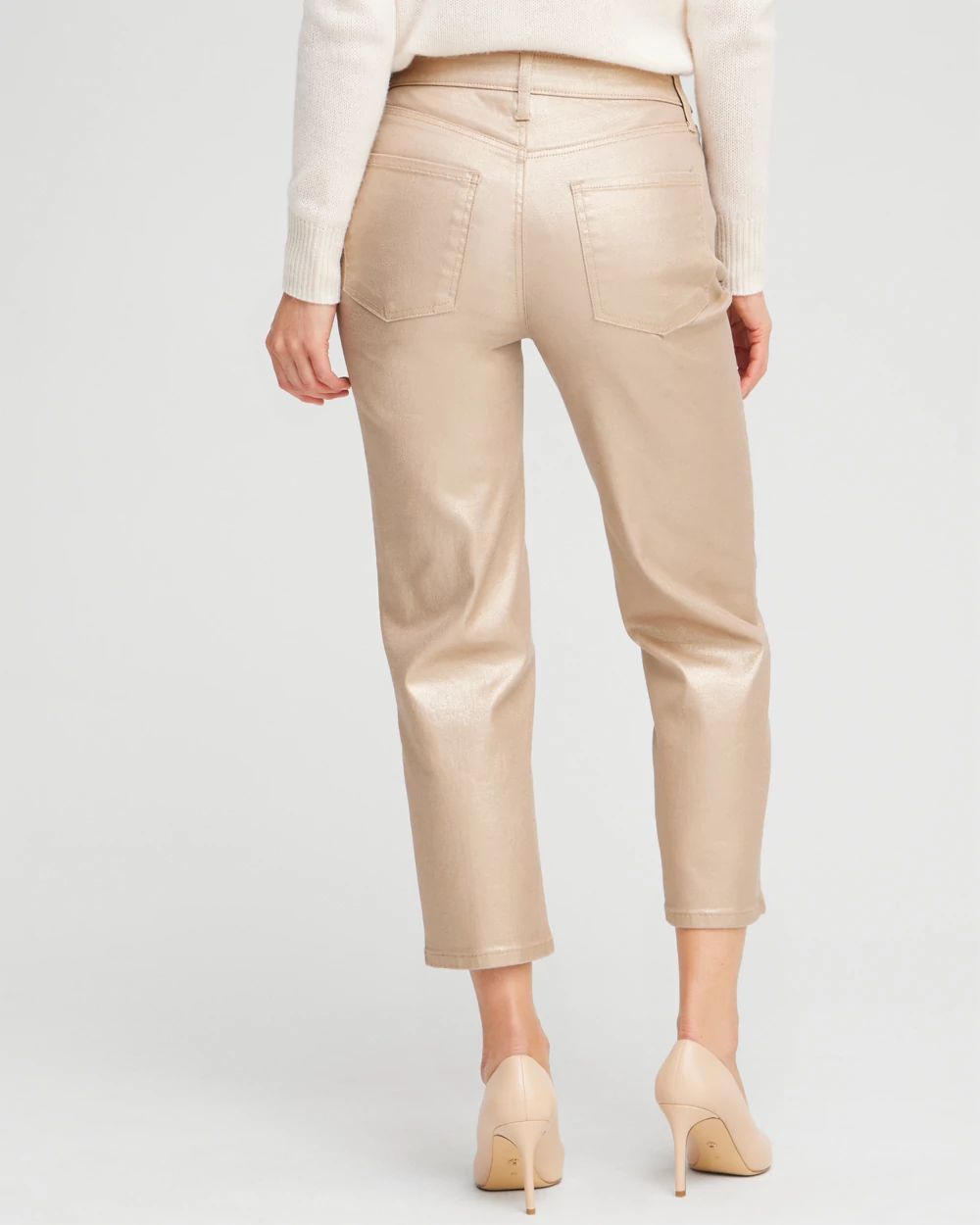 Coated High Rise Straight Crops