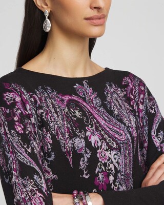 Jacquard Paisley Pullover Sweater click to view larger image.