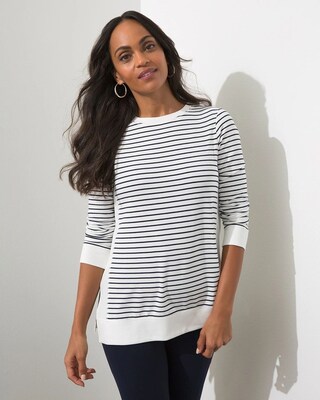 Zenergy French Terry Stripe Rib Mix Tunic
