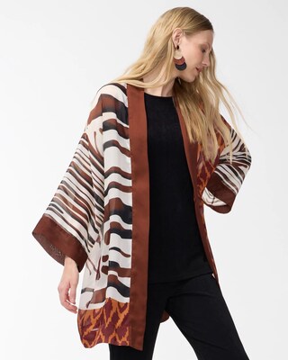 Travelers Collection Ikat Burnout Kimono