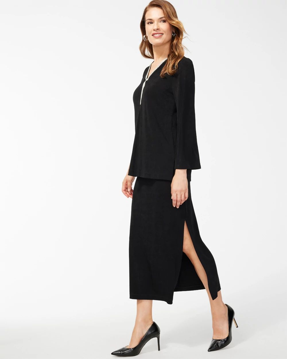 Travelers Side Slit Maxi Skirt