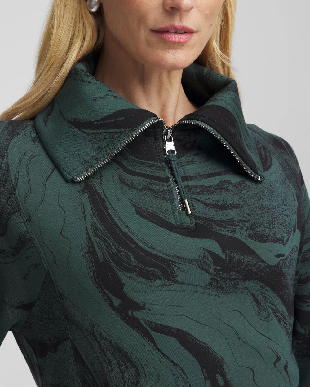 Zenergy® Marble Scuba Zipper Sweatshirt