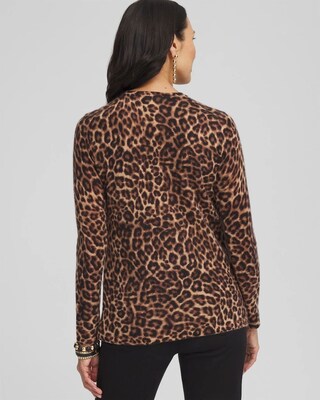 Leopard Cashmere Crewneck Sweater