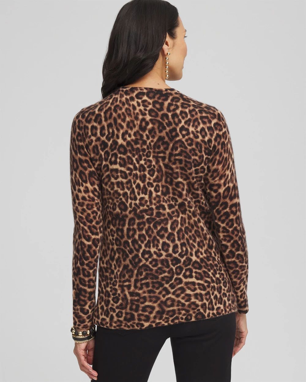 Leopard Cashmere Crewneck Sweater