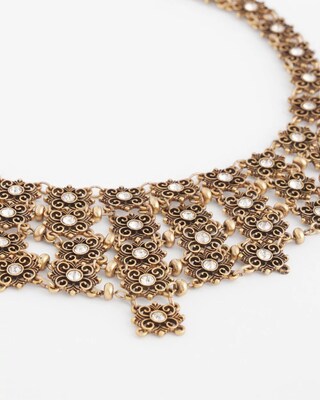Sparkle Lace Bib Necklace click to view larger image.