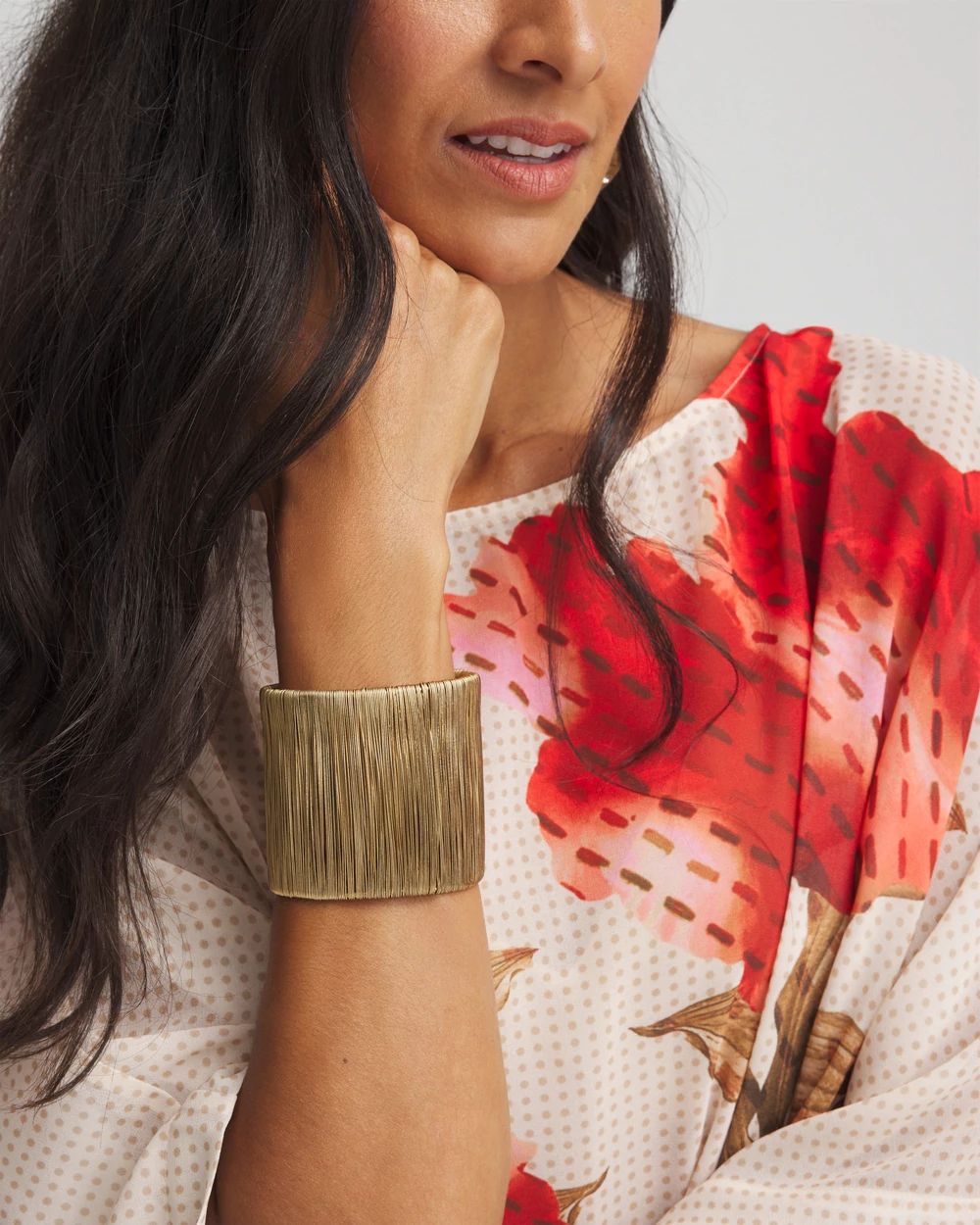 Textured Gold Stretch Cuff