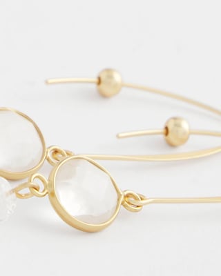 No Droop® Quartz Crystal Threader Earrings click to view larger image.