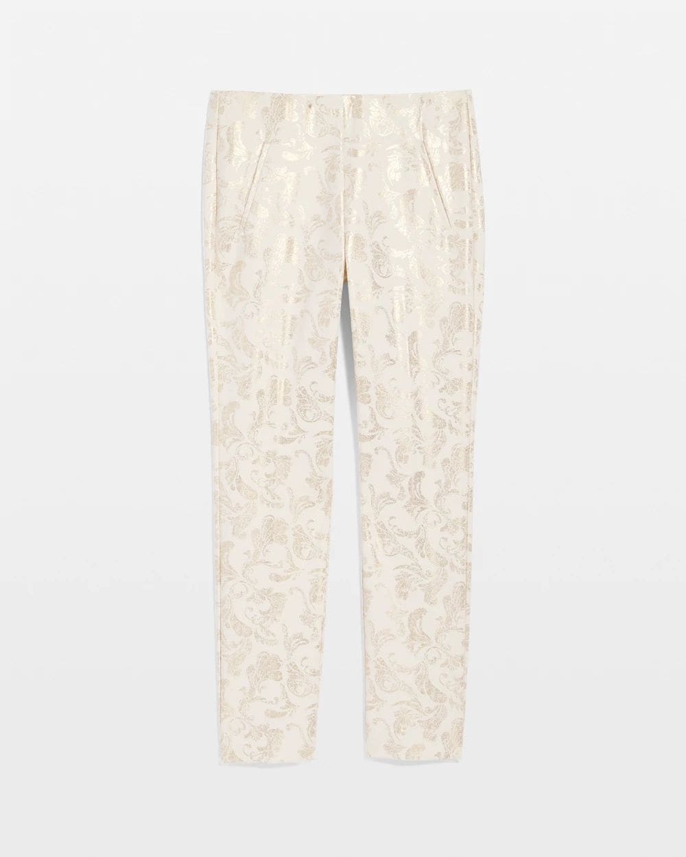 Juliet Golden Foiled Slim Ankle Pants
