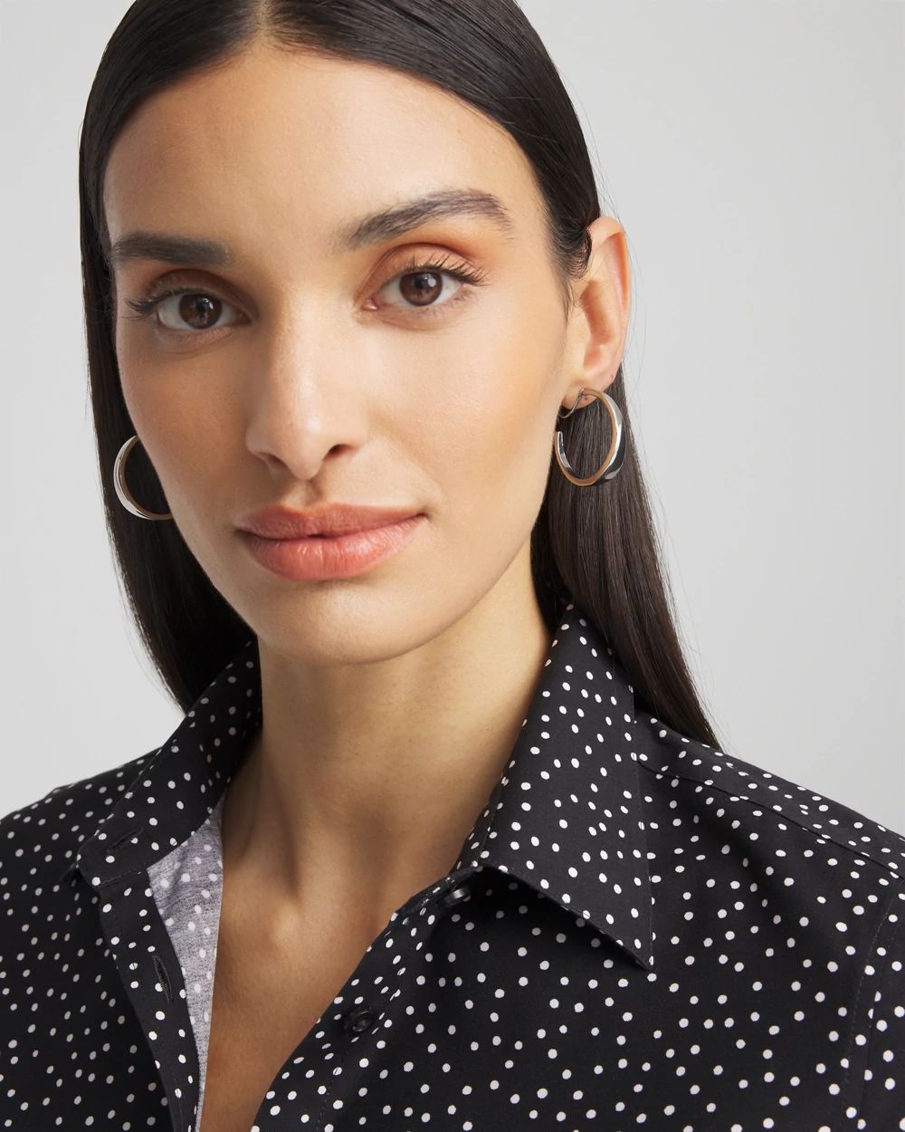 No Droop™ Silver Hoop Clip-On Earrings