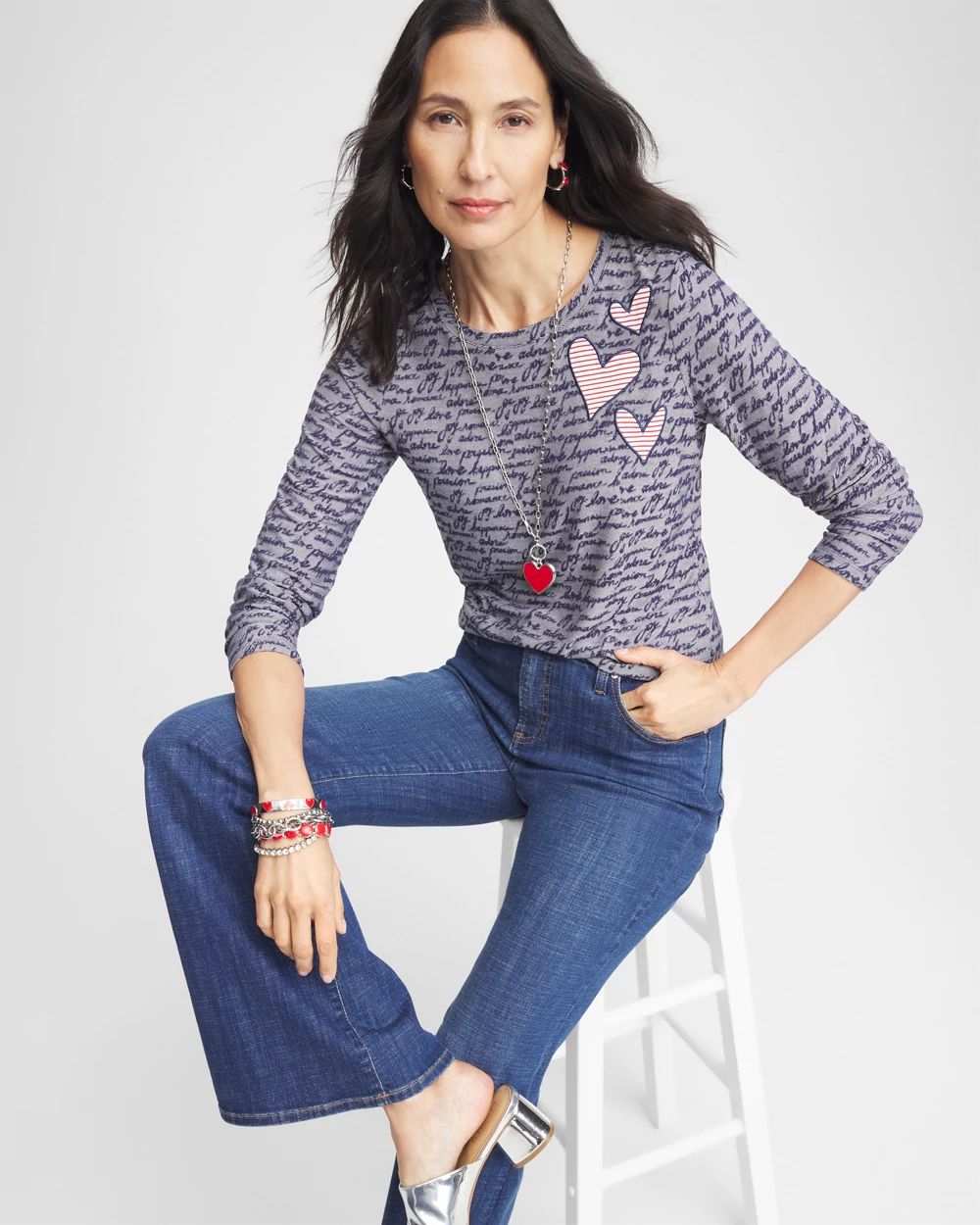 Jacquard Love Letter Layering Tee