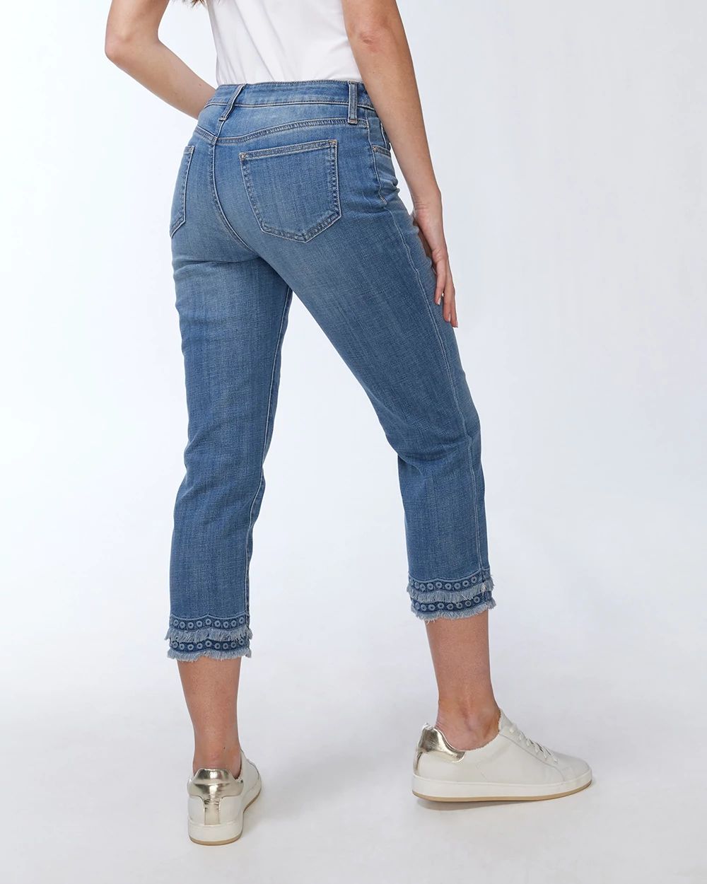 Petite Girlfriend Double Fray Crops