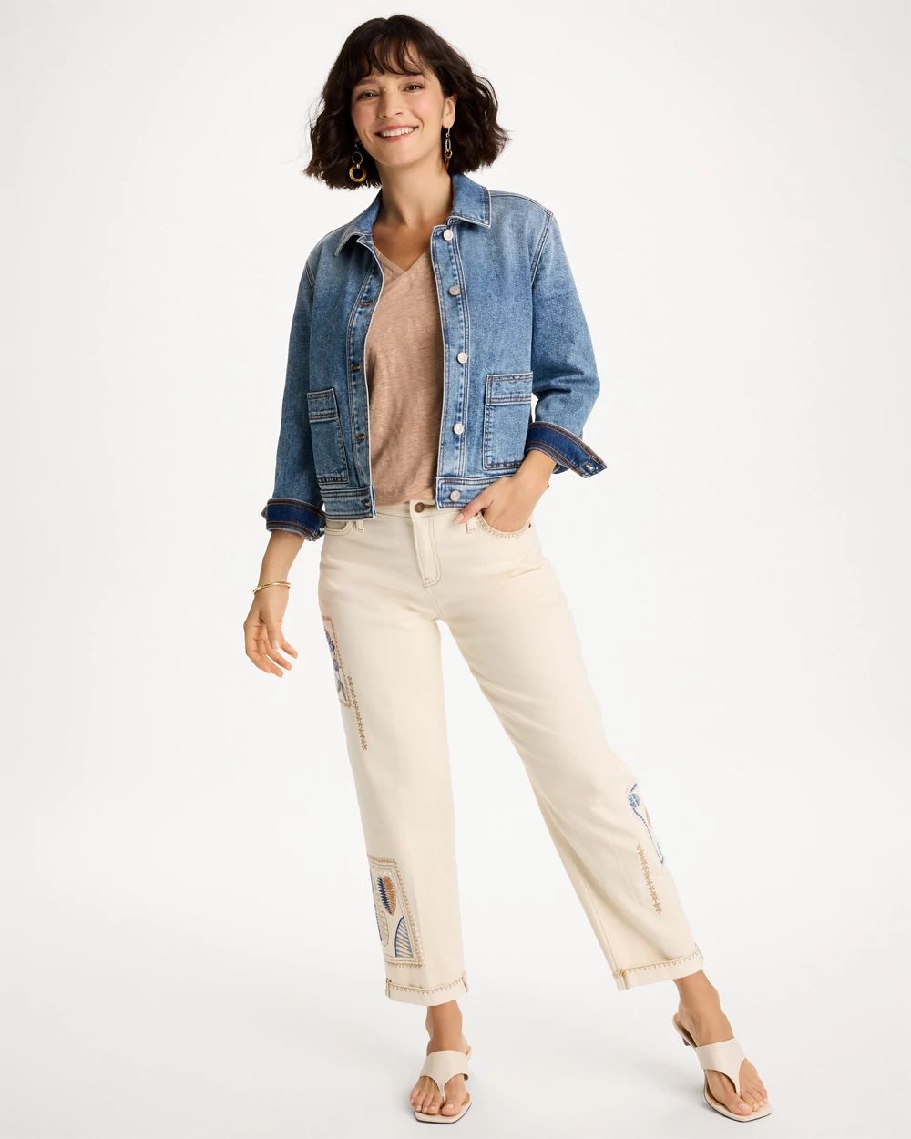 Patchwork Relaxed Boyfriend Jean click to view larger image.