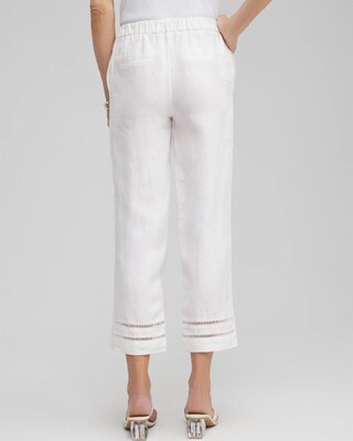 Linen Ladder Trim Cropped Pants