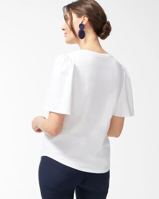 Palm Print Flounce Sleeve Tee