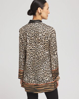 Embellished Mixed Animal Print Kurta Top click to view larger image.