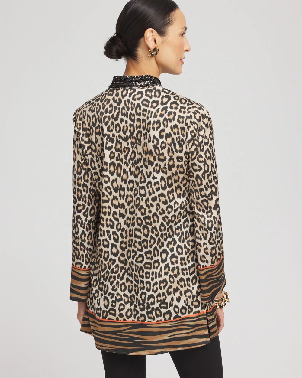 Embellished Mixed Animal Print Kurta Top