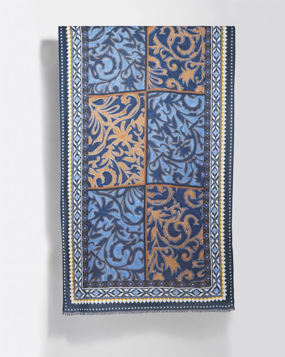Tile Print Oblong Scarf