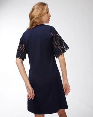 Knit Mix Flutter Sleeve Dress