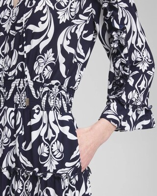 Scrolls Ruffle Bell Sleeve Dress click to view larger image.