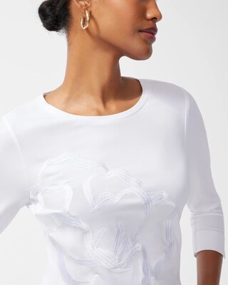 3/4 Sleeve Embroidered Perfect Tee