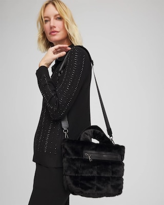 Faux Fur Puffer Tote click to view larger image.