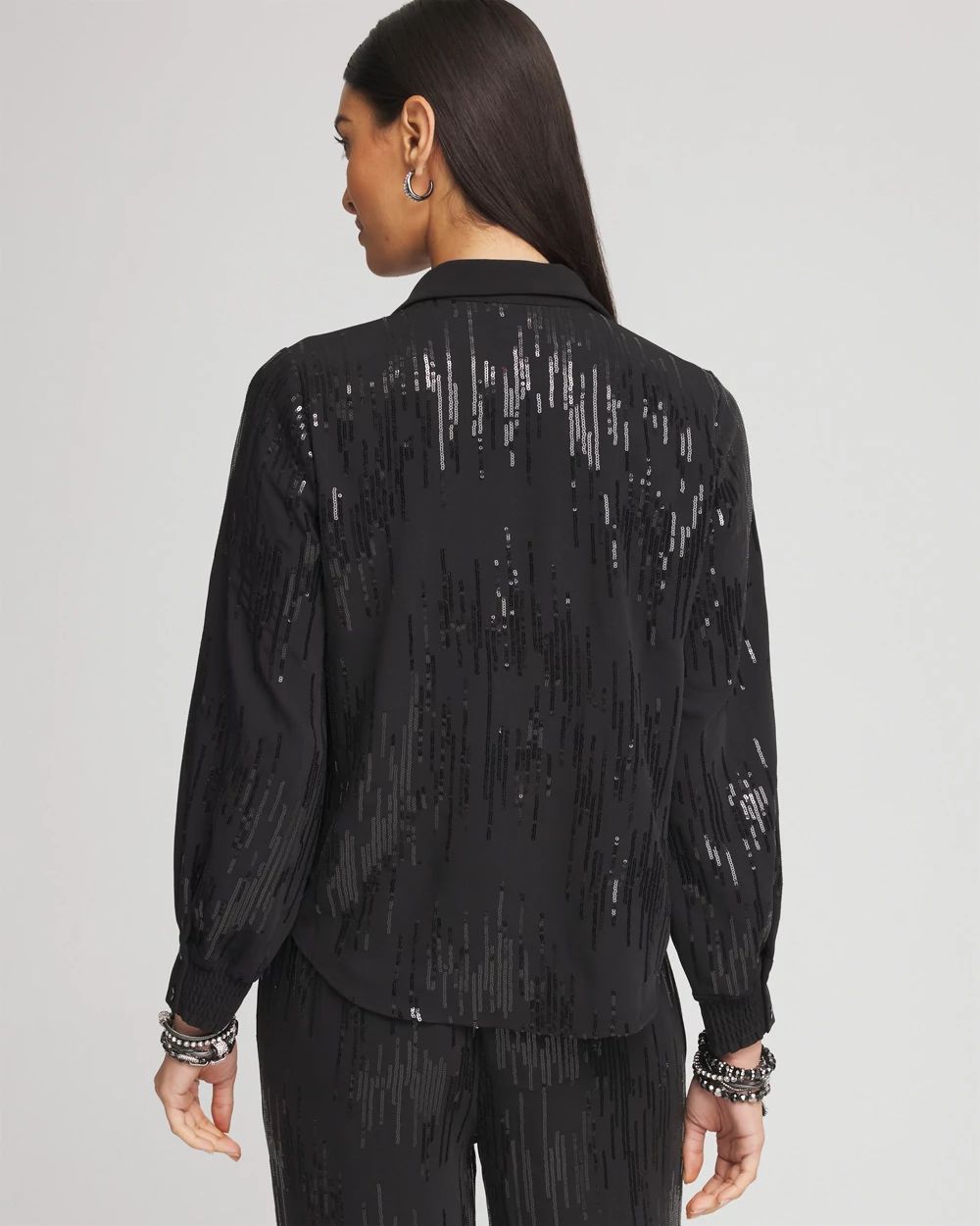 Sequined Satin Shirt