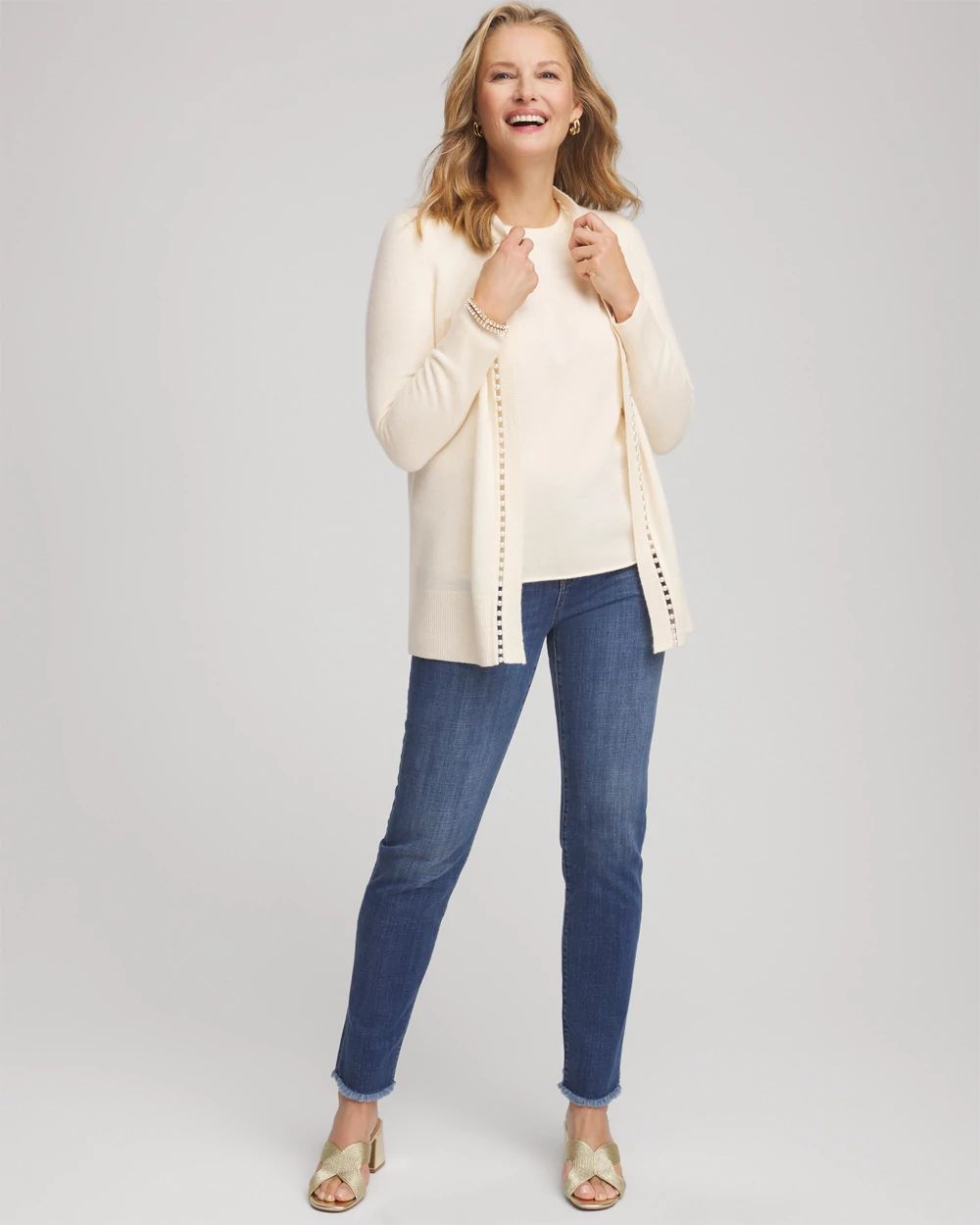 Crewneck Cashmere Pullover Sweater click to view larger image.