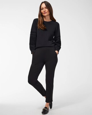 Zenergy Lace Trim Sleeve Sweatshirt