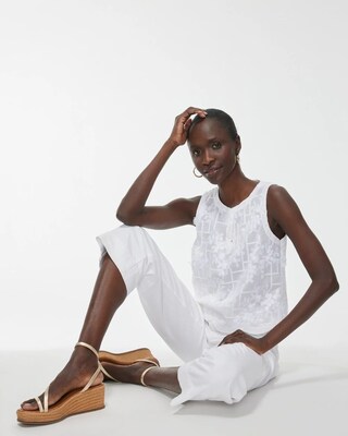 Scallop Hem Embroidered Tank