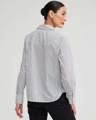 Popline Stripe Cropped Shirt