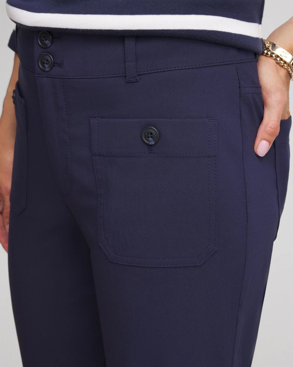 Cropped Slim Straight-Leg Pants