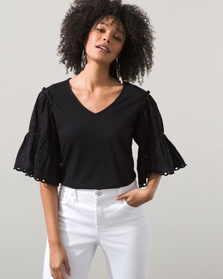 Touch of Cool Lace Inset Sleeve Tee