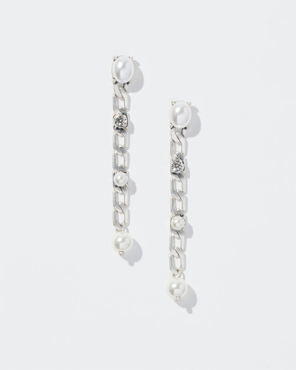 Faux Pearl Linear Earrings